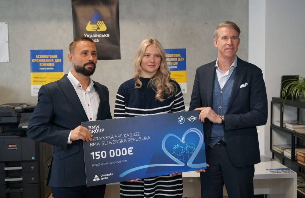 Foto: Spoločnosť BMW SR venovala 150-tisíc eur na rozvoj aktivít žilinskej organizácie Ukrainska spilka