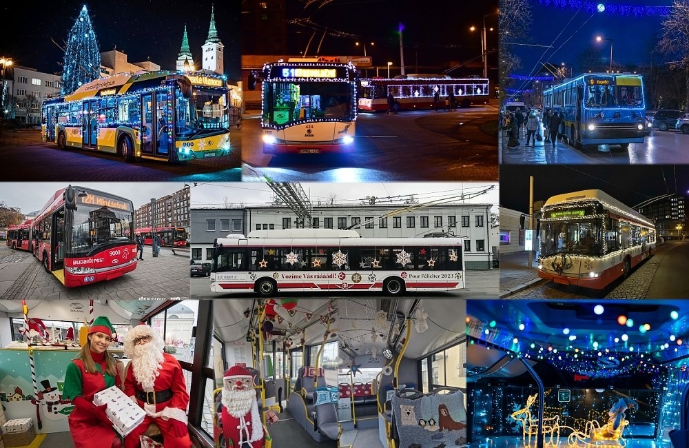 FOTO: Žilinský vianočný trolejbus má konkurenciu v Rusku, Moldavsku, Maďarsku, Česku či Bulharsku