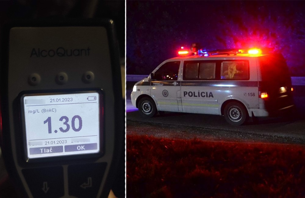 Foto: V noci počas víkendu zastavili policajti na Rosinskej ceste vodiča, ktorý nafúkal až 2,71 promile