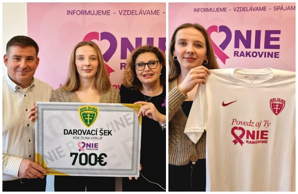 Foto: Bielo-ružové dresy MŠK Žilina vydražili za 700 eur. Výťažok podporí ciele aliancie NIE RAKOVINE