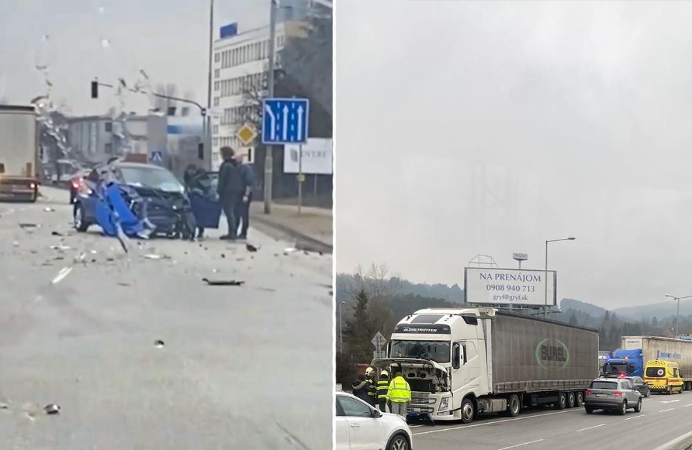 VIDEO: Na Kragujevskej ulici sa zrazil kamión s osobným autom, pri nehode došlo k zraneniu