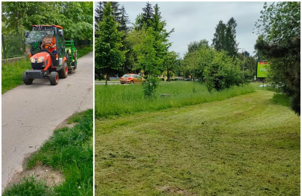 Foto: FOTO: Vysokú trávu na Vlčincoch už kosia, obyvatelia Hájika sa sťažujú na nedotiahnutú prácu