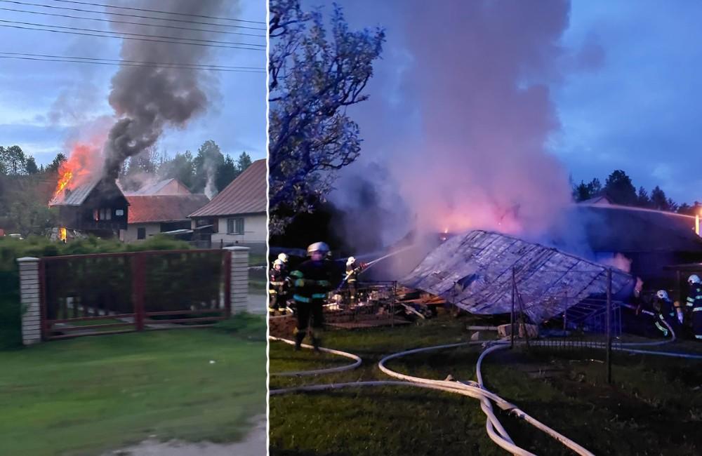 FOTO: Z drevenice na Kysuciach ostali po výbuchu a požiari iba trosky, zranili sa dve osoby