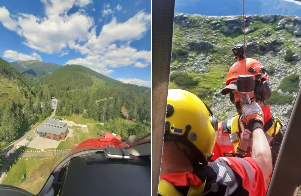 FOTO: Na Baranec sa vybral 62-ročný kardio pacient, z hôr ho odviezol záchranársky vrtuľník