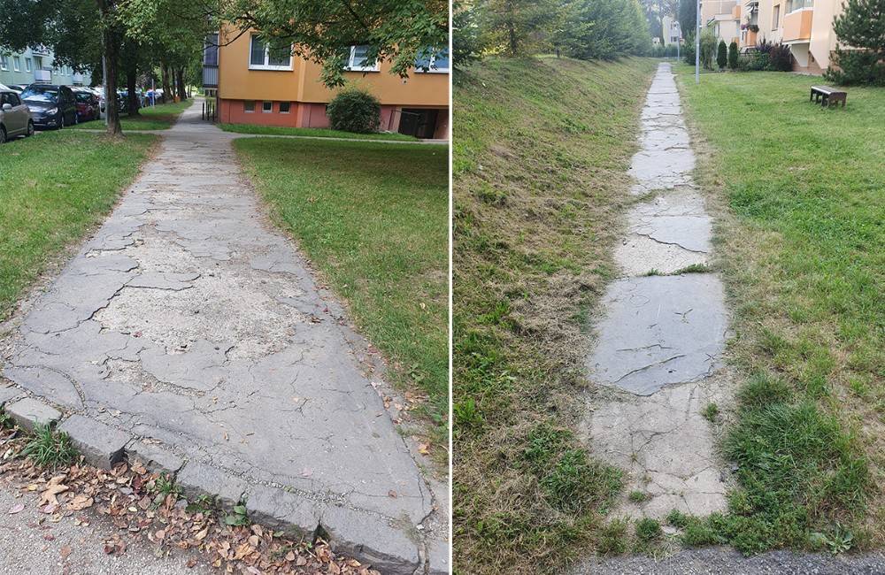 FOTO: Na opravu chodníkov na Vlčincoch pôjde 80-tisíc eur. Ktoré dostanú nový asfalt?