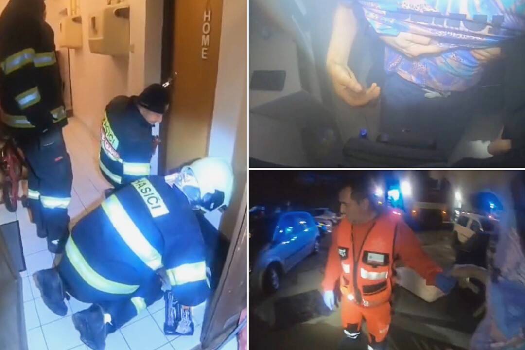 VIDEO: Muža zo zadymeného bytu v Bytči zachraňovali policajti, hasiči aj záchranári