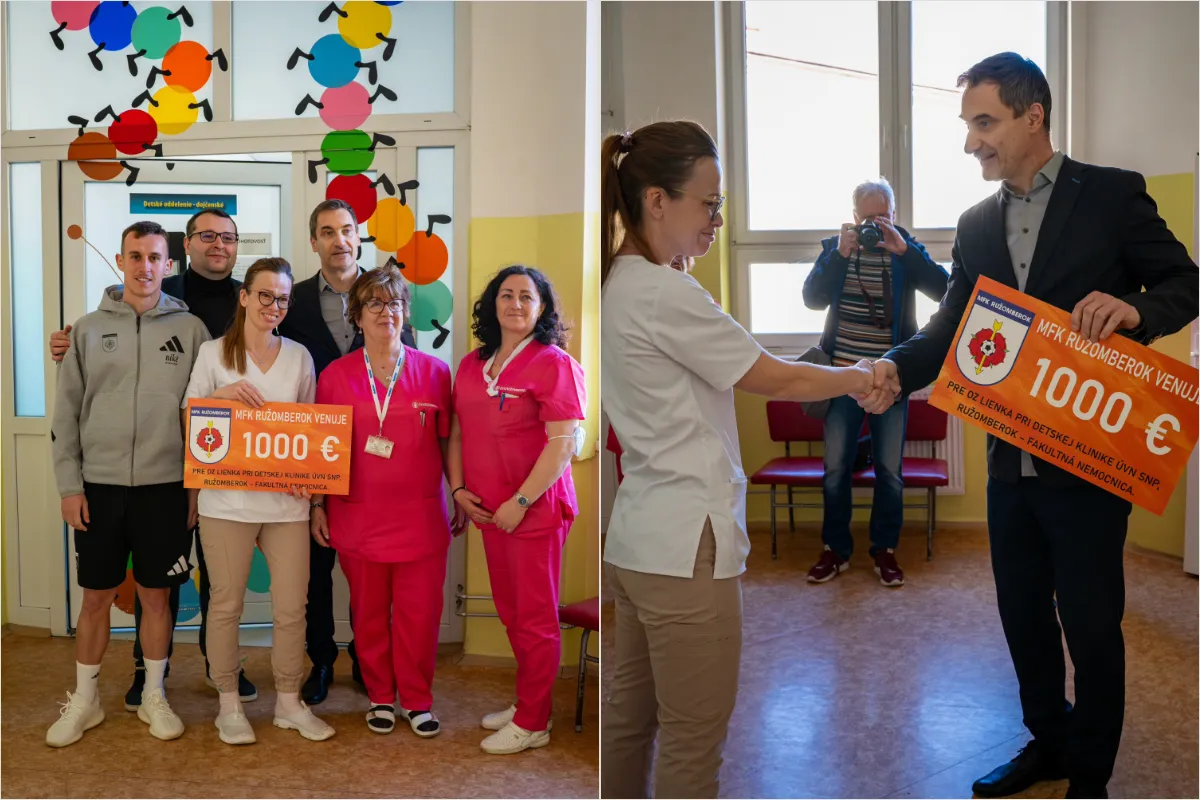 Klinika v Ružomberku získala finančný dar. Dražba tričiek na počesť Jozefa Vengloša pomohla deťom