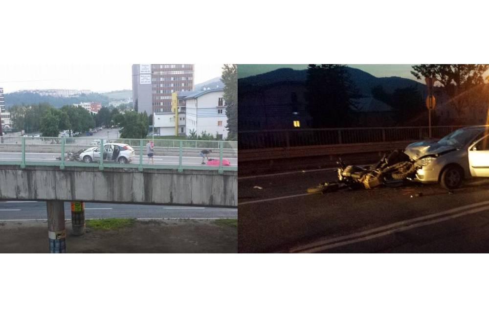 Foto: Pri dopravnej nehode na Rondli sa zranili dvaja motorkári