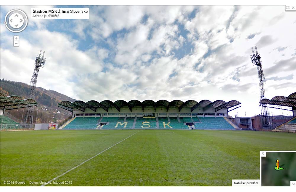 Foto: Štadión MŠK Žilina už aj na mapách Google
