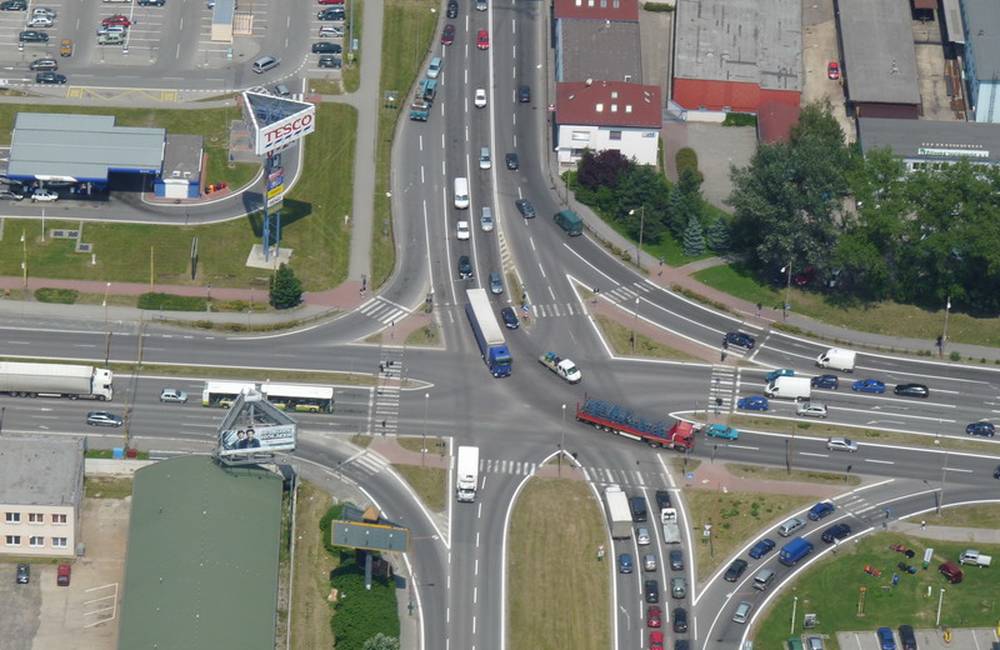 Foto: Upozornenie na uzávierku cesty na križovatke Košická