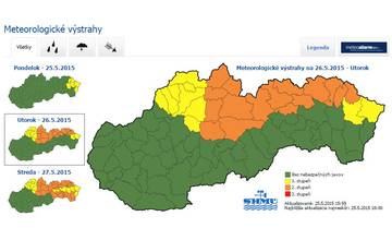SHMÚ varuje: Pozor na vietor a dážď, spadnúť môže 25 až 40 mm zrážok