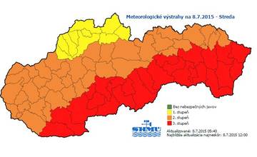 Dnes platia výstrahy na vysoké teploty, ale aj na búrky. Pozrite sa, čo nás môže zastihnúť