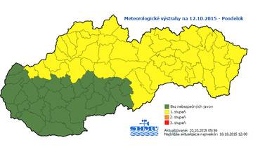 Výstraha pred snehom na pondelok 12.októbra. Napadnúť môže až 10 centimetrov