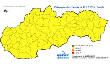 SHMÚ varuje pred poľadovicou, ktorá sa bude tvoriť od polnoci