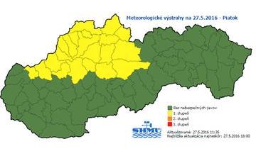 SHMÚ varuje pred búrkami na nasledujúce dva dni