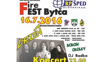 V Bytči sa bude konať Fire Fest 2016 na ktorom vystúpi aj skupina Arzén