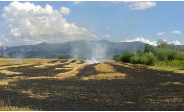 V Mojši horelo na poliach, zasahovali dobrovoľní hasiči
