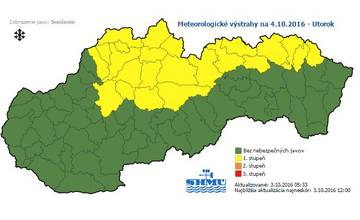 Slovenský hydrometeorologický ústav vydal výstrahu pred snežením pre okres Žilina