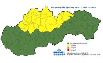 Zajtra ráno sa očakáva tvorba poľadovice