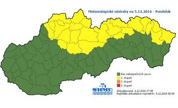 Teplota na teplomeroch sa momentálne pohybuje okolo -9°C, SHMÚ vydal výstrahy až na -16°C