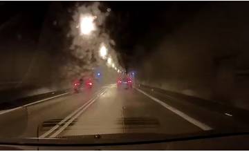 VIDEO: Poliak nebezpečne predbiehal cez dvojitú plnú čiaru v tuneli Horelica