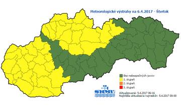 Na zajtra bola vydaná výstraha pred snehovými jazykmi a závejmi