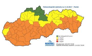Dnešný deň bude opäť horúci, teplota vystúpi na 34° C