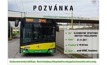 V utorok 21. novembra 2017 slávnostne spustia do prevádzky ďalších 15 nových trolejbusov