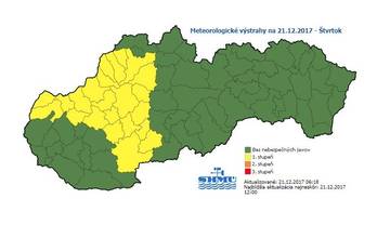 Dnes 21. decembra sa má od 21:00 hod. tvoriť poľadovica, výstraha platí až do zajtrajšieho rána