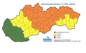 Vo štvrtok 1. marca sa v okrese Žilina očakáva dosiahnutie minimálnej teploty až -24°C
