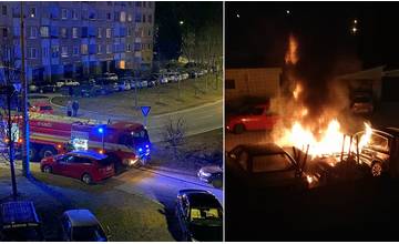 AKTUÁLNE: Na sídlisku Hájik horí osobné auto, príjazdovú cestu blokujú zaparkované vozidlá