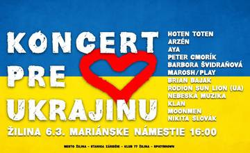 V nedeľu sa v Žiline odohrá Koncert pre Ukrajinu, utečencov môžete podporiť kúpou modrožltého odznaku