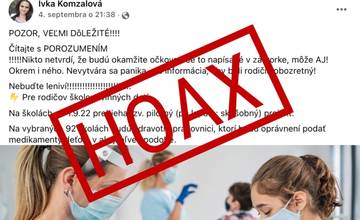 Polícia upozorňuje na hoax, ktorý šíri žena z Kysúc. Podľa nej budú zdravotníci na školách očkovať deti proti covidu