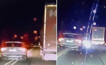 VIDEO: Kamión pod Strečnom vytlačil osobné auto do protismeru, v návrate mu bránil deliaci pás