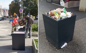 Žilinčania si mýlia nové kvetináče so smetnými košmi, počas sviatkov ich naplnili odpadom