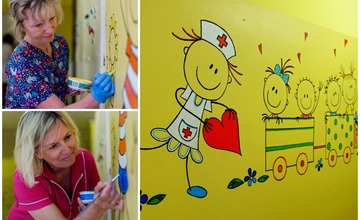 Malých pacientov privíta v martinskej nemocnici radosť a smiech, vychovávateľky rozžiarili čakárne maľbami