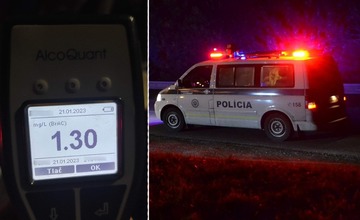 V noci počas víkendu zastavili policajti na Rosinskej ceste vodiča, ktorý nafúkal až 2,71 promile