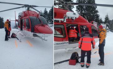 Horskí záchranári pomáhali ďalšej lyžiarke, ktorá spadla na Martinkách. Odviezol ju vrtuľník