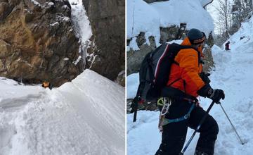 Horskí záchranári absolvovali tri záchranné akcie v Lipnerovej rizni, uviaznutých lyžiarov museli spúšťať po lane