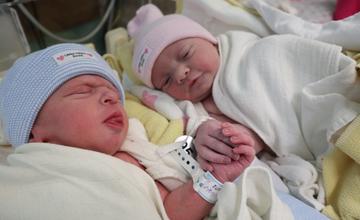 Na Valentína sa v žilinskej nemocnici narodili dvojičky Margita a Anton, na svet prišli aj ďalšie bábätká