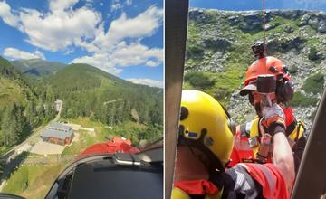 FOTO: Na Baranec sa vybral 62-ročný kardio pacient, z hôr ho odviezol záchranársky vrtuľník