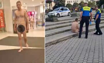 VIDEO: Po Mirage sa prechádzal naháč. Pred mestskými policajtami utekal, potom s nimi zápasil