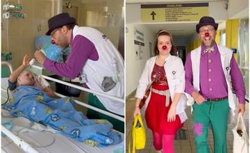 VIDEO: V žilinskej nemocnici liečia najmenších pacientov aj smiechom. Navštevujú ich klauni s červeným nosom