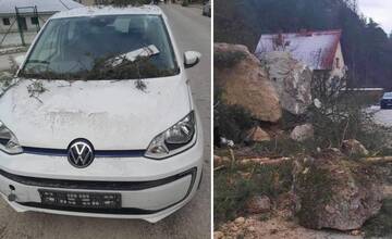 Padajúce skaly a stromy v Hričovskom Podhradí zasiahli auto 45-ročnej vodičky