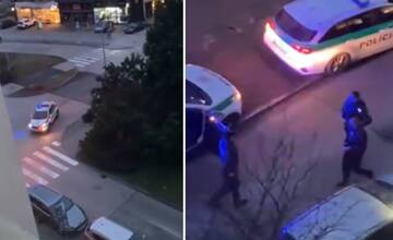 VIDEO: Rýchla akcia na Bulvári. Policajti spútali muža, ktorý sedel v aute pred domami