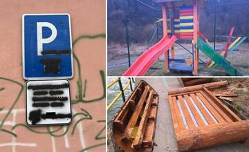 FOTO: Vandali na Kysuciach zničili aj detské ihrisko, zachytili ich kamery. Mesto podalo trestné oznámenie