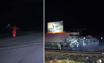 VIDEO: Bez vodičáku unikal pred políciou, skončil prevrátený za koľajnicami v Lietavskej Lúčke