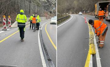 Pod Strečnom pribudli deliace pásy medzi pruhmi, majú zabrániť kolíziám