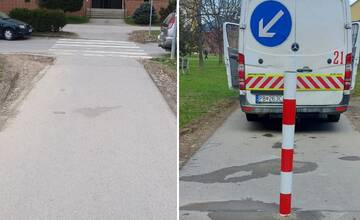 Po chodníku pri žilinskej škole jazdili autá a ohrozovali deti. Mesto tam osadilo stĺpik