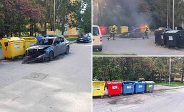 VIDEO: Dvakrát zhorel, potom zmizol. Vrak auta už neblokuje kontajnery na Hlinách